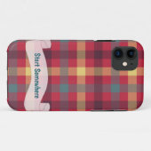 Tartan roodgele iPhone Case (Achterkant (horizontaal))