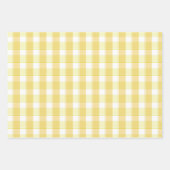 Tartan roos citroengele set inpakpapier vel (Voorkant)