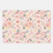 Tartan rose lemon yellow set wrapping paper (Voorkant 2)