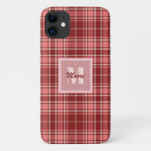 Tartan - Roze Rood en Cement Wit Case-Mate iPhone Case (Achterkant)
