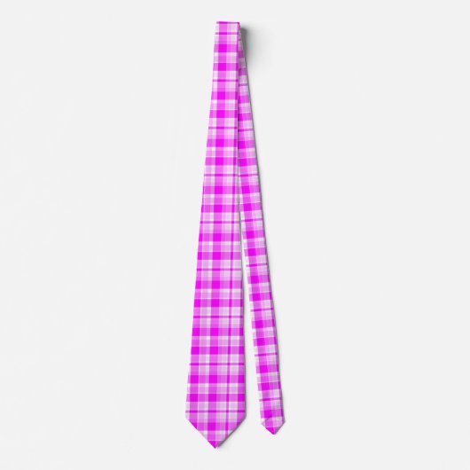 Tartan  roze Stropdas (Voorkant)