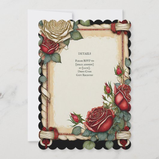 TARTAN ROZEN HANDFASTING CEREMONIE UITNODIGINGEN (Achterkant)