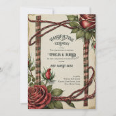 TARTAN ROZEN HANDFASTING CEREMONIE UITNODIGINGEN (Voorkant)