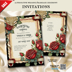 TARTAN ROZEN HANDFASTING CEREMONIE UITNODIGINGEN