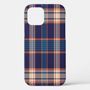 Tartan ruit, kleurrijke marine textuur. iPhone 12 hoesje