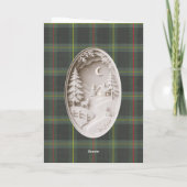 Tartan ruit Modern 3D papercut Kerstmis Kaart (Achterkant)