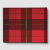 Tartan Rustic Wallace Plaid Rood Zwart Plaid Gastenboek (Achterkant)