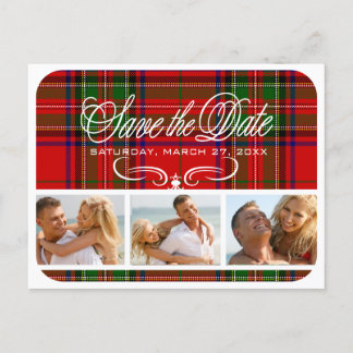  tartan save the Date Foto Aankondigingskaart