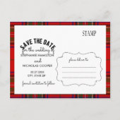 tartan save the Date Foto Aankondigingskaart (Achterkant)