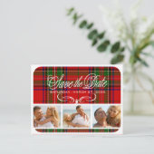tartan save the Date Foto Aankondigingskaart (Staand voorkant)