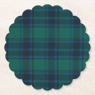 Tartan Scalloped Round Kartonnen Onderzetters