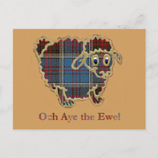 tartan schaap "Och Aye the Ewe" Briefkaart