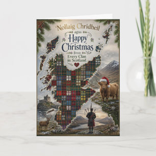 Tartan Schotland kaart kerstkaart
