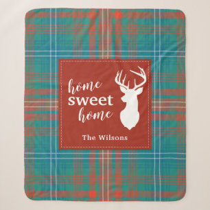 Tartan Schotlandse Kerst Clan Wilson Gepersonalise Sherpa Deken