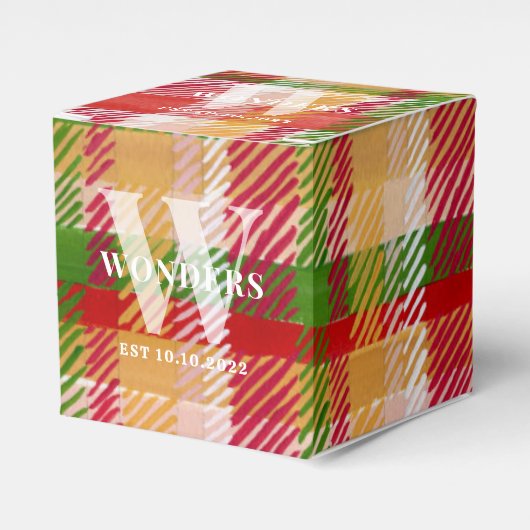 Tartan Schotlandse ruit aangepaste geschenken even Bedankdoosjes (Voorkant Zijde)