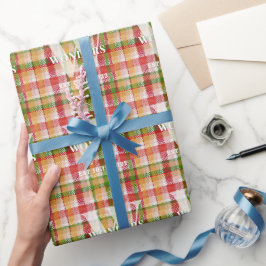 Tartan Schotlandse ruit Custom Monogram Thema Even Cadeaupapier