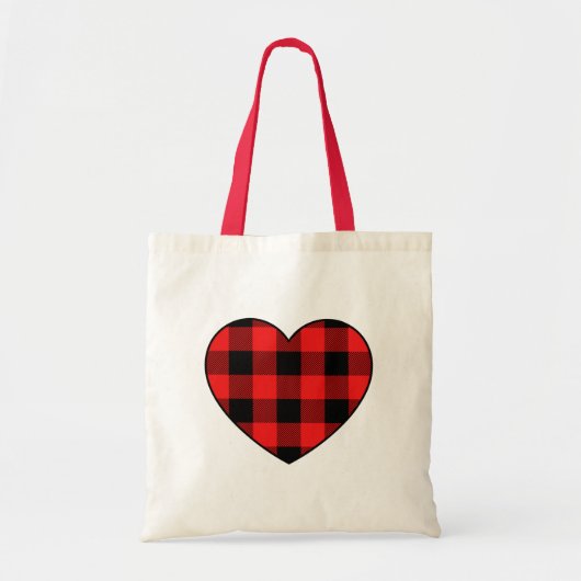 Tartan Schotlandse Ruit Hartentas Tote Bag (Voorkant)