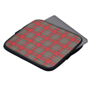 Tartan Schots Rood Groen Rustiek Laptop Sleeve
