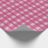 Tartan Schots roze wit Plaid Classic Blue Cadeaupapier (Hoek)