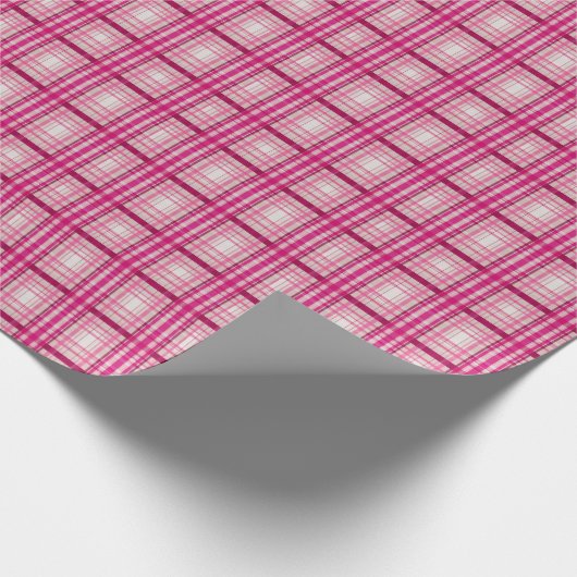 Tartan Schots roze wit Plaid Classic Blue Cadeaupapier (Hoek)