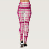Tartan Schots roze wit Plaid Classic Blue Leggings (Achterkant)