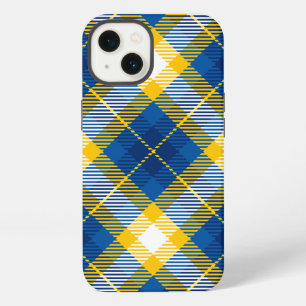 Tartan Schots Ruit Blauw Geel iPhone 13 Hoesje