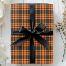 Tartan Schots Zwart Oranje Geruit Halloween Patroo