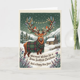 Tartan Schotse Herten Kerstkaart Kaart