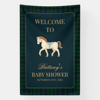 Tartan Schotse Paard Baby Shower Welkom Spandoek