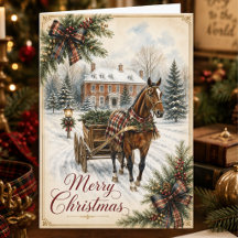 Tartan Schotse Paard Landelijke Kerstmis