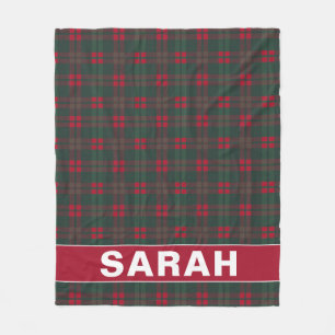 Tartan Schotse Plaid Knus Persoonlijke Naam Fleece Deken