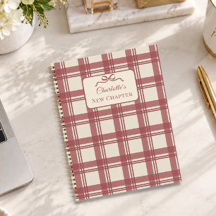 Tartan Schotse Rood Crème Strik Nieuwe Periode Notitieboek