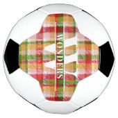 Tartan Schotse ruit Basis Naam Monogram Voetbal (Gedraaid)