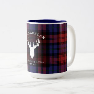 Tartan Schotse Ruit Clan MacLachlan Familie Meerhu Tweekleurige Koffiemok
