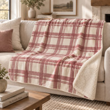 Tartan Schotse Ruit Crème Stof Rode Kleur