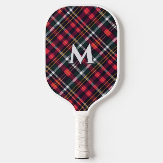 Tartan Schotse Ruit Monogram Pickleball Paddle (Voorkant)