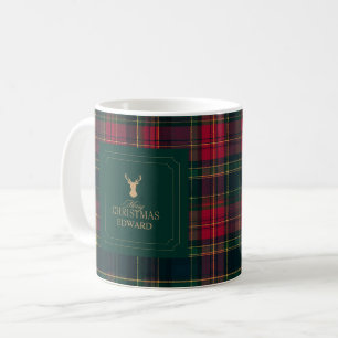 Tartan Schotse ruit Persoonlijke Kerstmug voor het Koffiemok