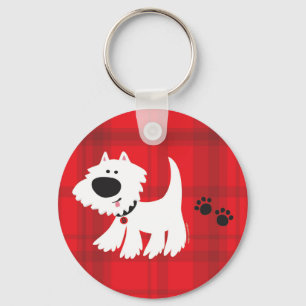 Tartan Schotse ruit Westie-sleutelhanger van de Wo Sleutelhanger