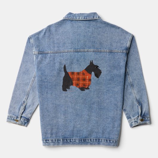 Tartan Schotse Terrier Denim Jacket (Achterkant)
