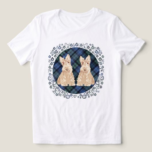 Tartan Schotse Terrier Tri-Blend Shirt (Design voorkant)