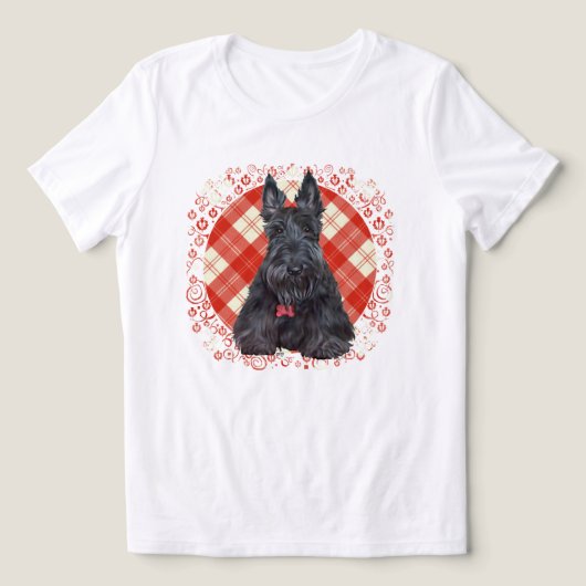 Tartan Schotse Terrier Tri-Blend Shirt (Design voorkant)