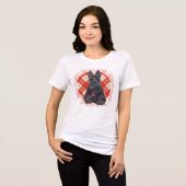 Tartan Schotse Terrier Tri-Blend Shirt (Voorkant volledig)