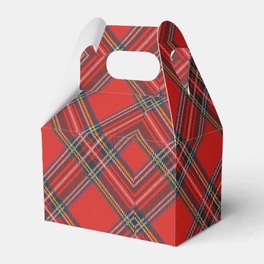 Tartan Schotsgeruit Rood Kerstmis Bedankdoosjes (Voorkant Zijde)