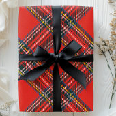 Tartan Schotsgeruit Rood Kerstmis Cadeaupapier