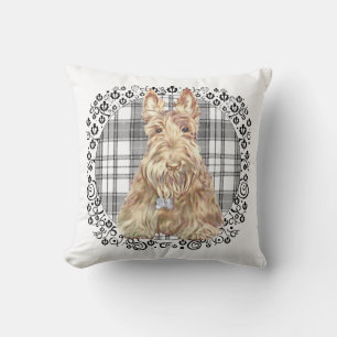 Tartan Scottie Black & White Kussen
