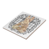 Tartan Scottie Black & White Tegeltje (Zijkant)