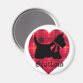 Tartan Scottie Hondenmagneet Magneet (Voorkant / Achterkant)