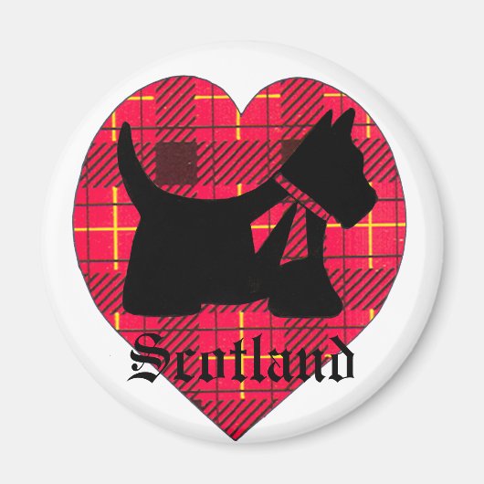 Tartan Scottie Hondenmagneet Magneet (Voorkant)