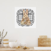 Tartan Scottie Zwart & Wit Poster (Keuken)