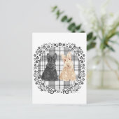 Tartan Scotties Briefkaart (Staand voorkant)